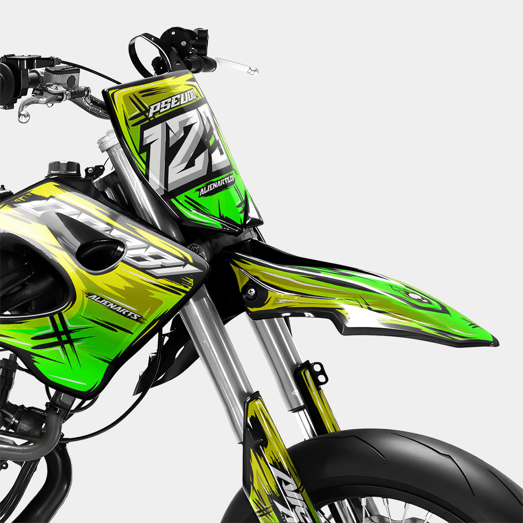 PAVO - Kit decorativo DERBI 50cc - Amarillo Verde