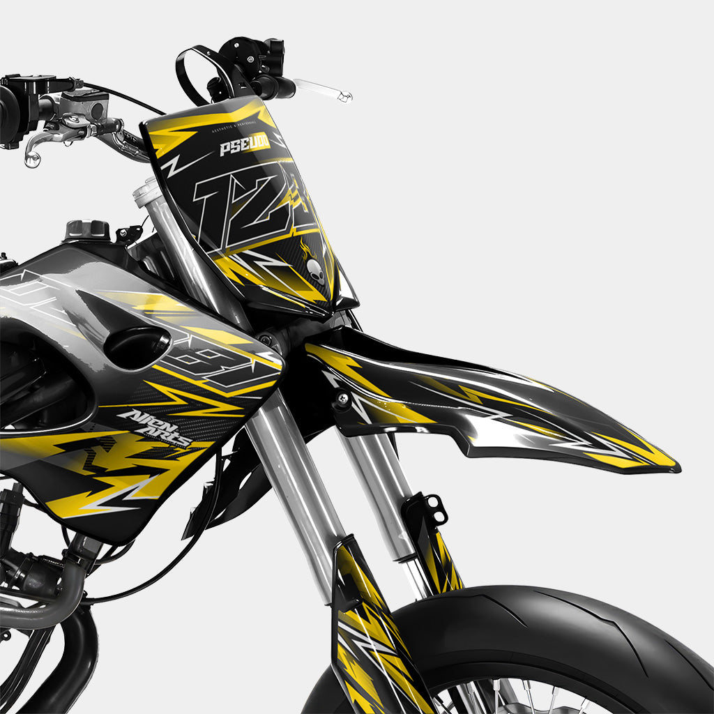 PIQUE - Kit deco DERBI 50cc - Jaune Foncé