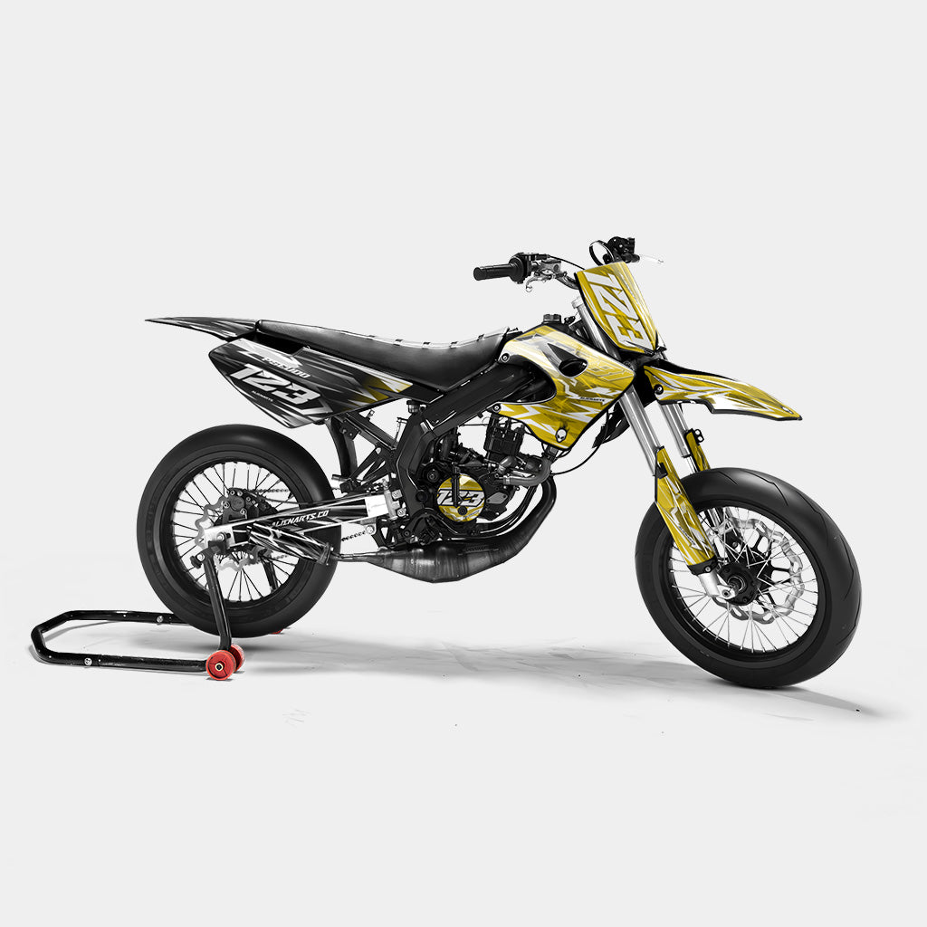 PLUME - Kit deco DERBI 50cc - Jaune Foncé