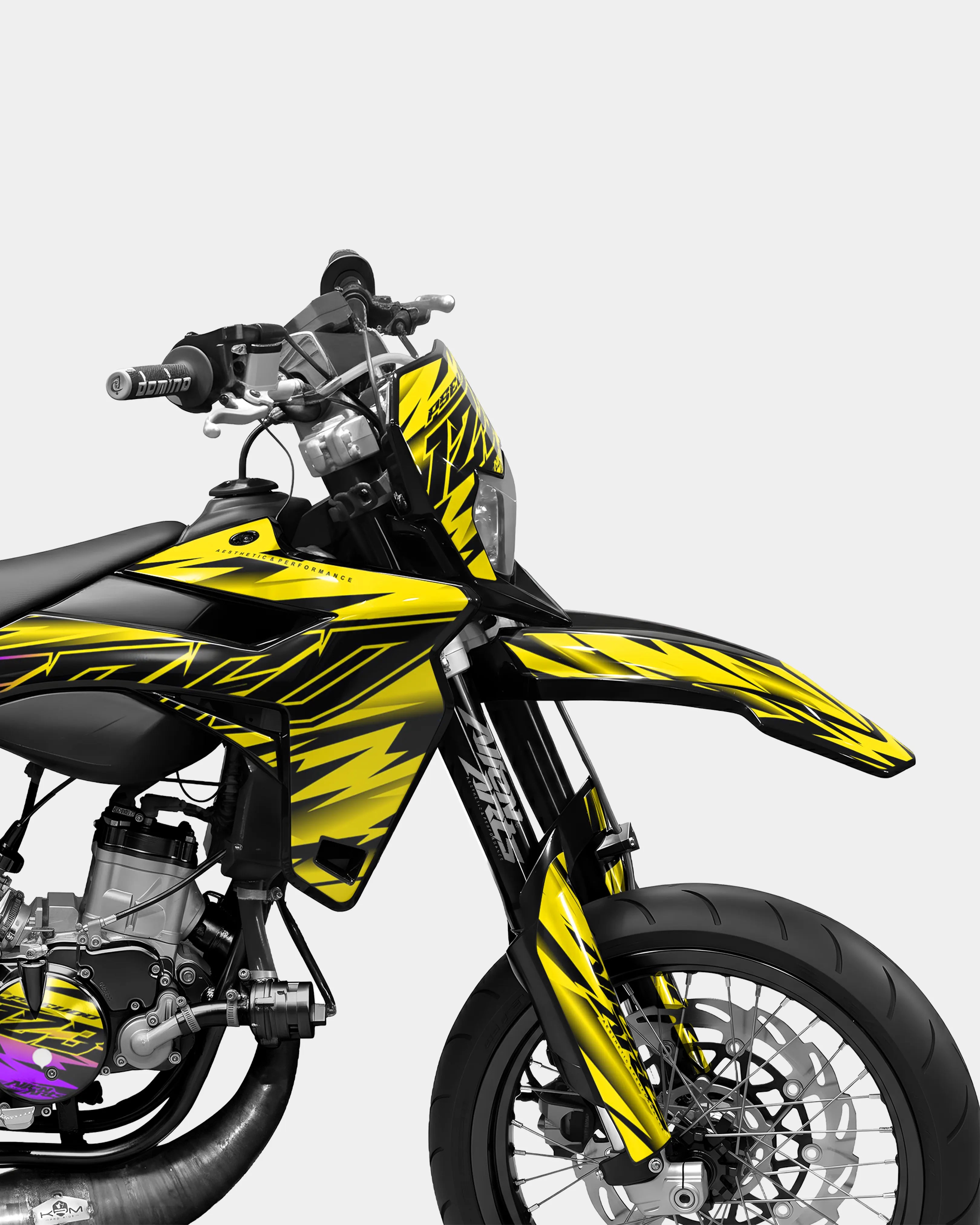 PAENO - Dekorationsset SHERCO 50cc - Gelb Violett