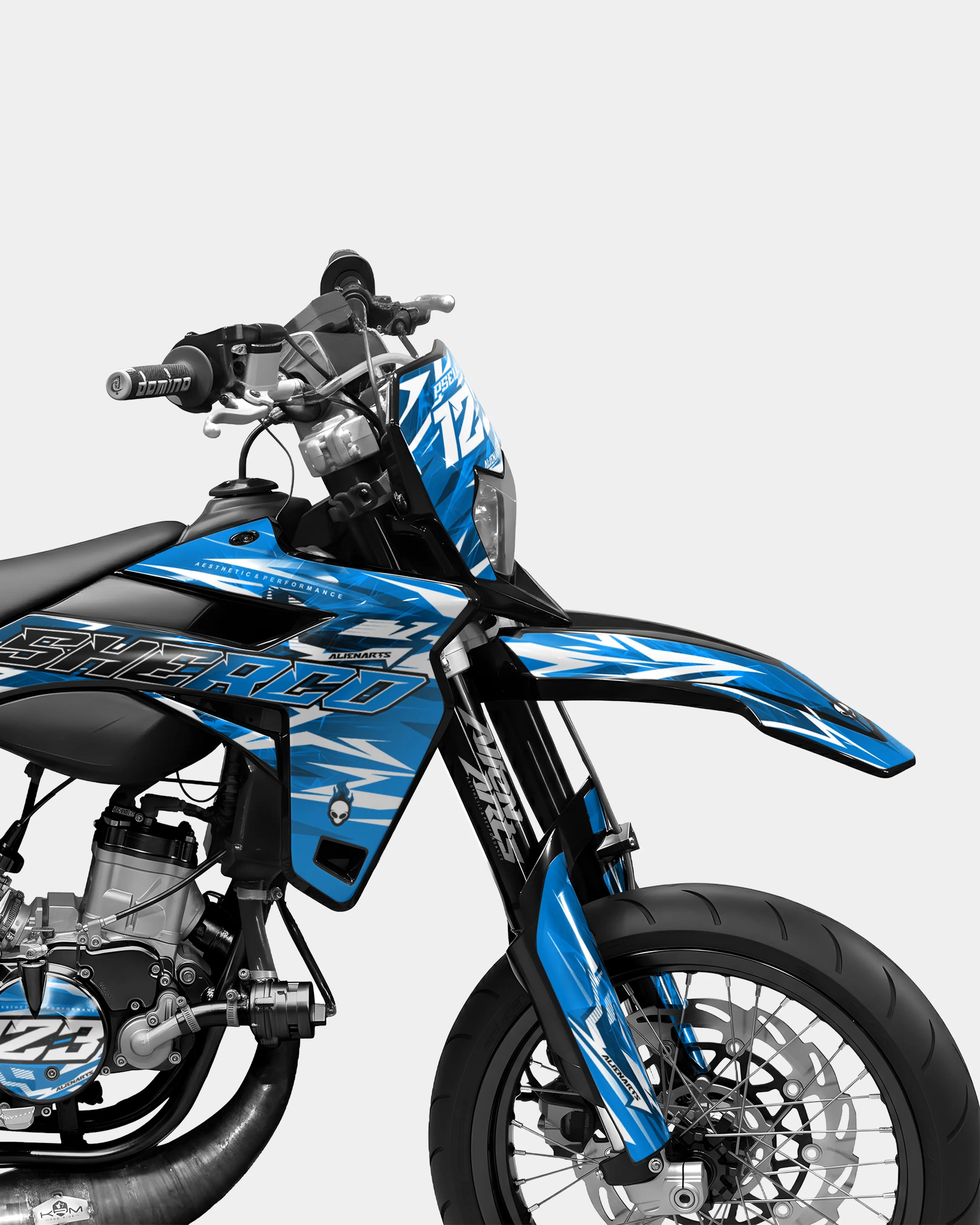 PLUME - Kit deco SHERCO 50cc - Bleu