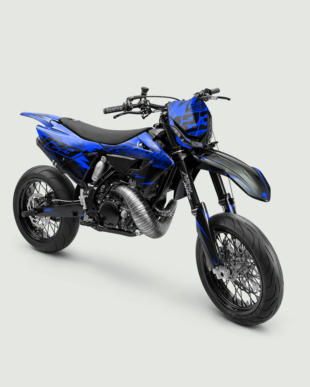 CARBX - Kit Déco Supermotard Semi-Personnalisable - Bleu
