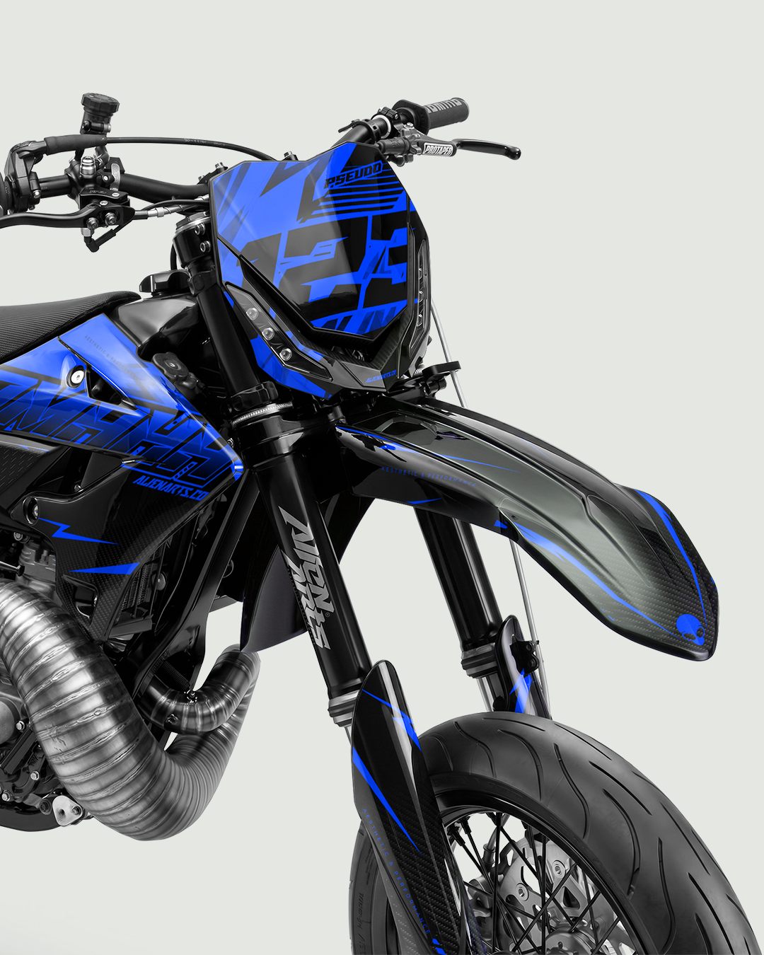 CARBX - Kit Déco Supermotard Semi-Personnalisable - Bleu