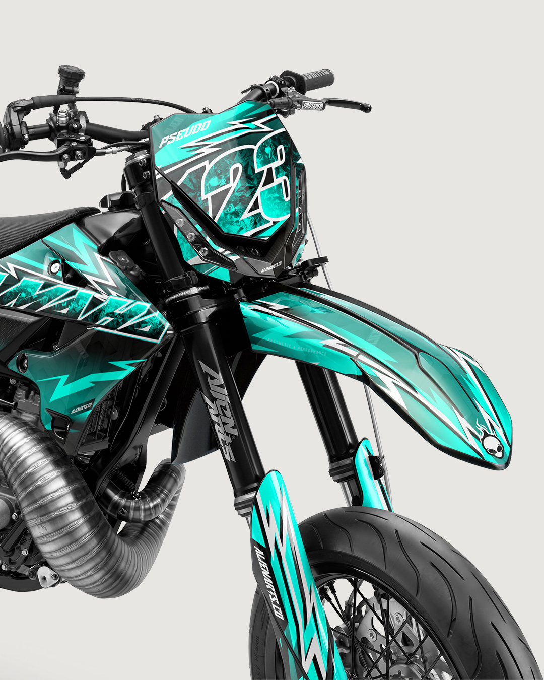 XONIX - Kit Déco Supermotard Semi-Personnalisable - Turquoise
