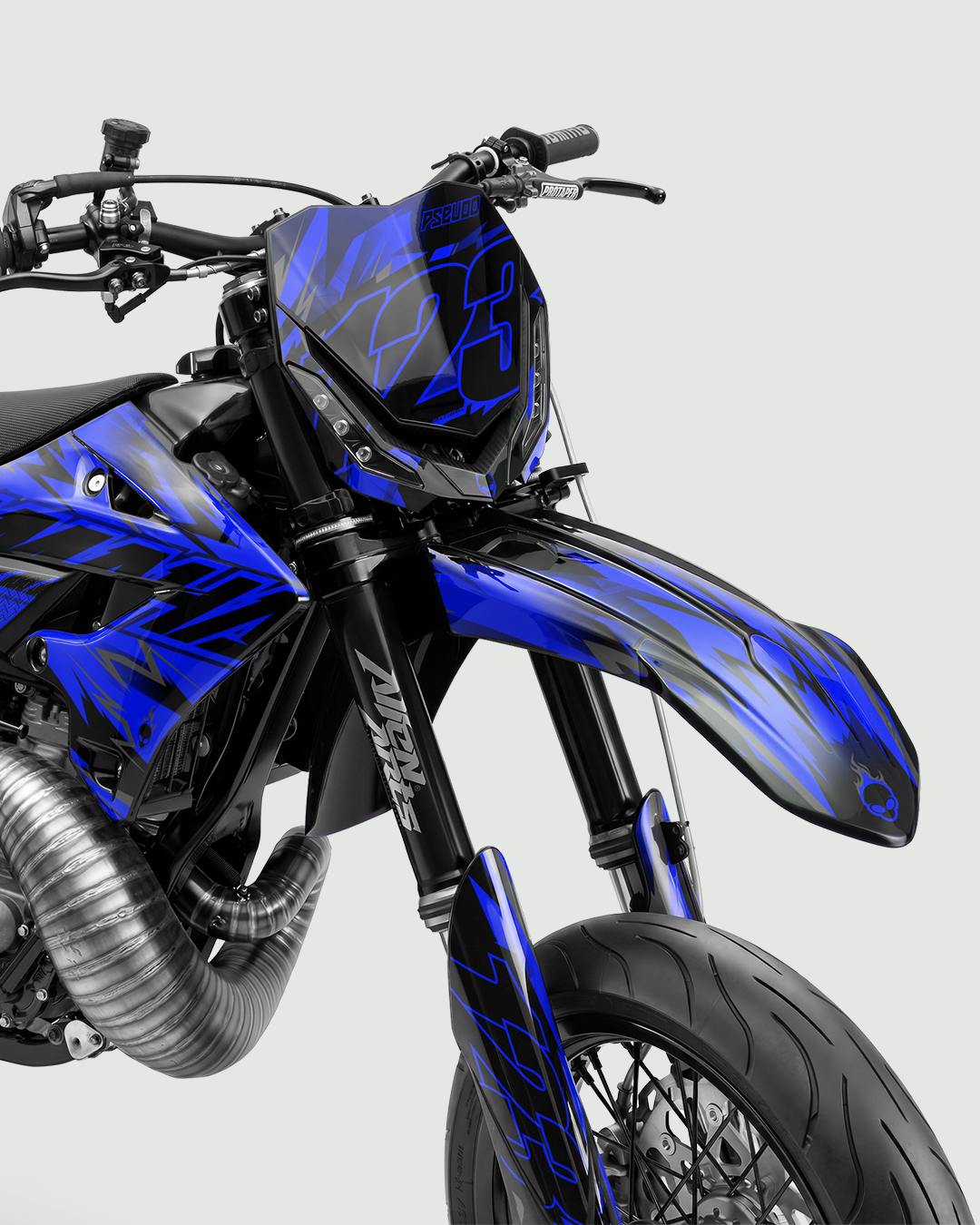 PULSAR - Kit Déco Supermotard Semi-Personnalisable - Bleu
