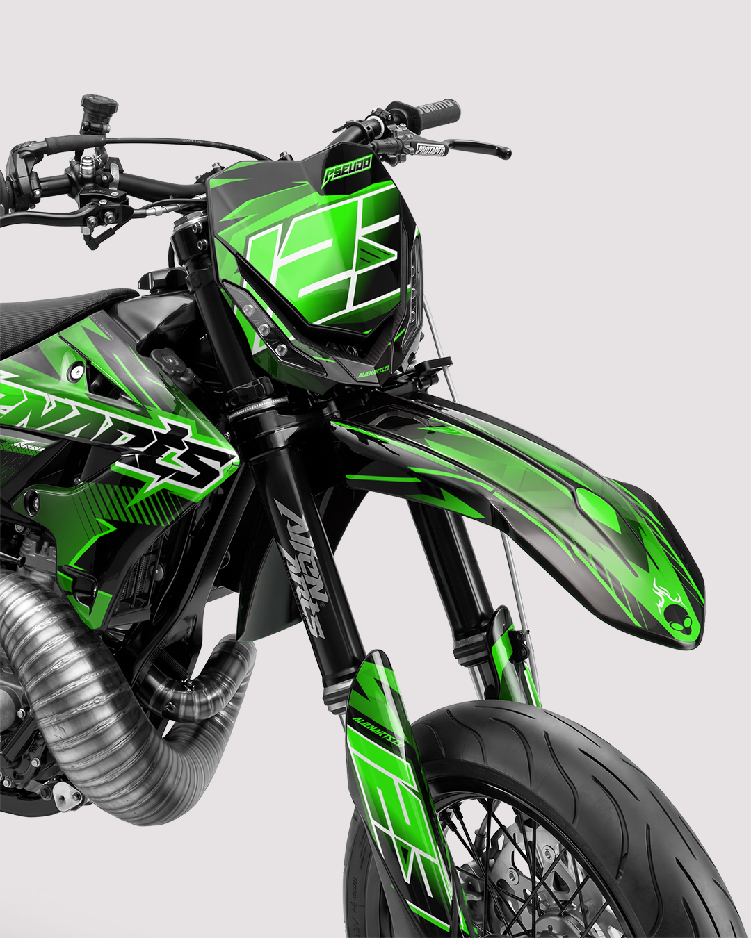 IONIK - Kit Déco Supermotard Semi-Personnalisable - Vert
