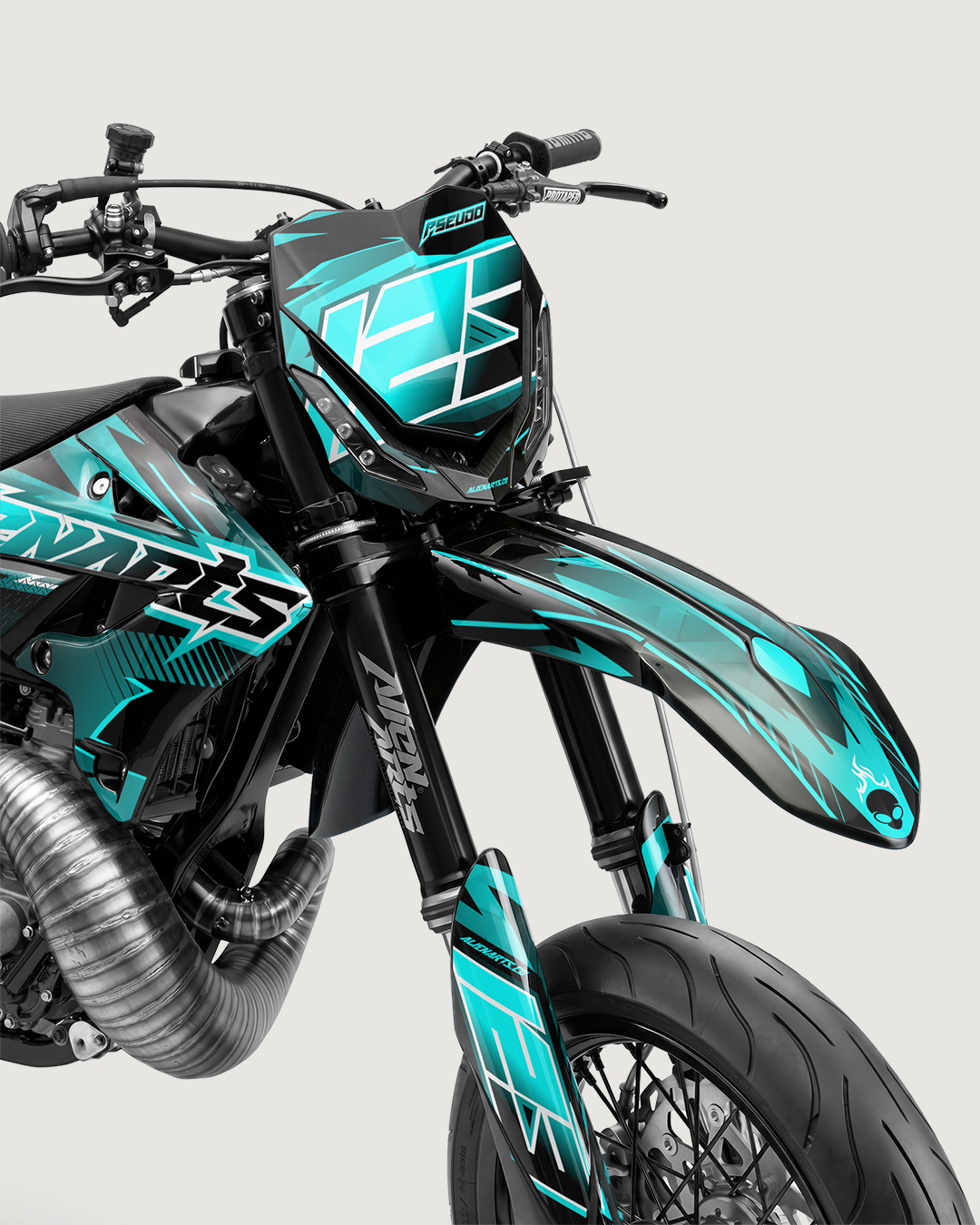 IONIK - Kit Déco Supermotard Semi-Personnalisable - Turquoise
