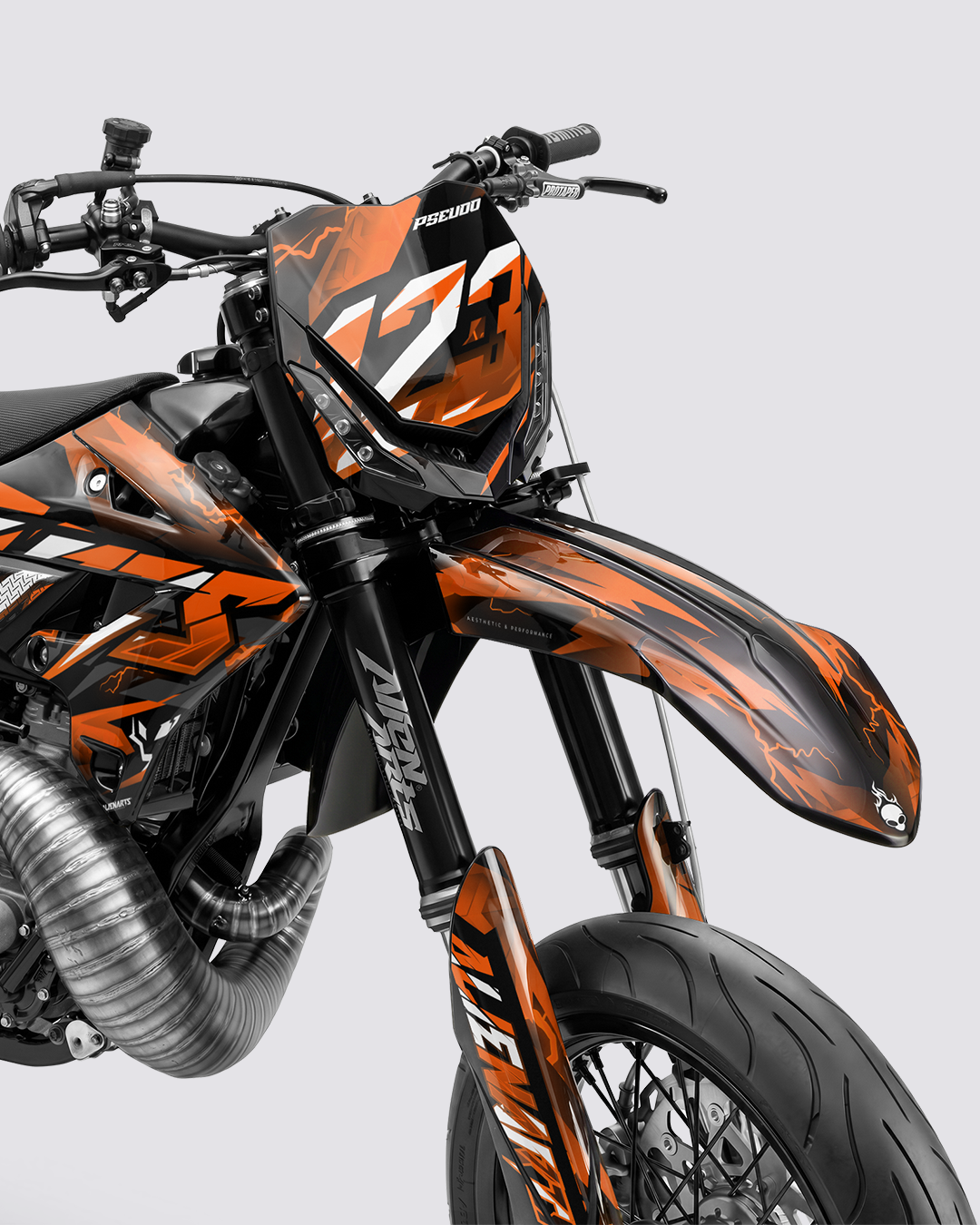 KINETIC - Kit Déco Supermotard Semi-Personnalisable - Orange