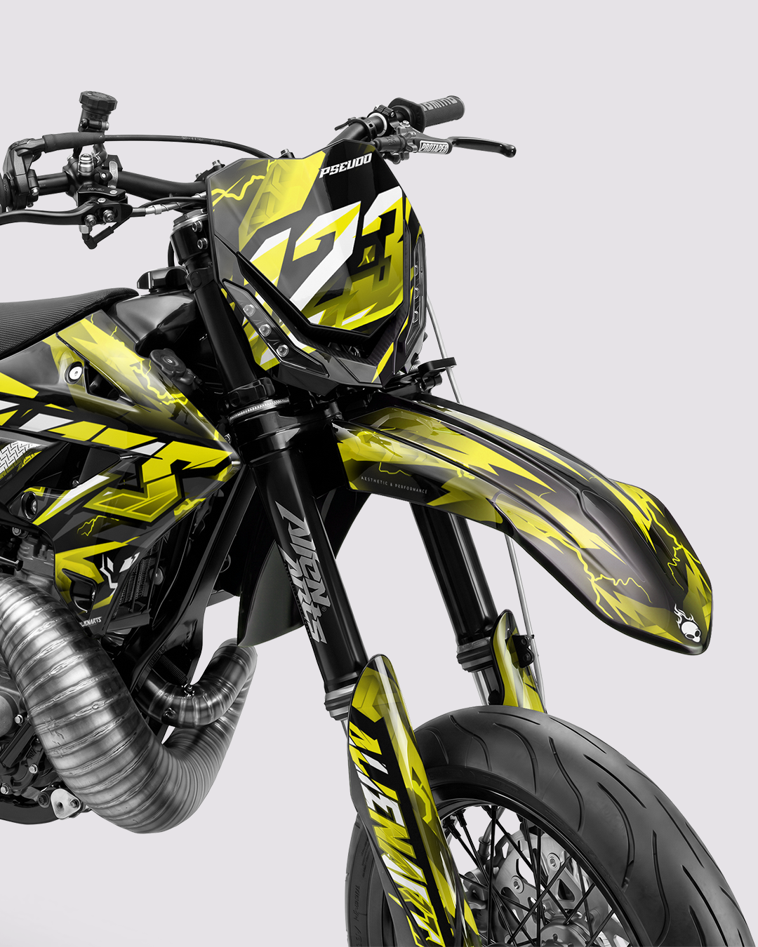 KINETIC - Kit Déco Supermotard Semi-Personnalisable - Jaune
