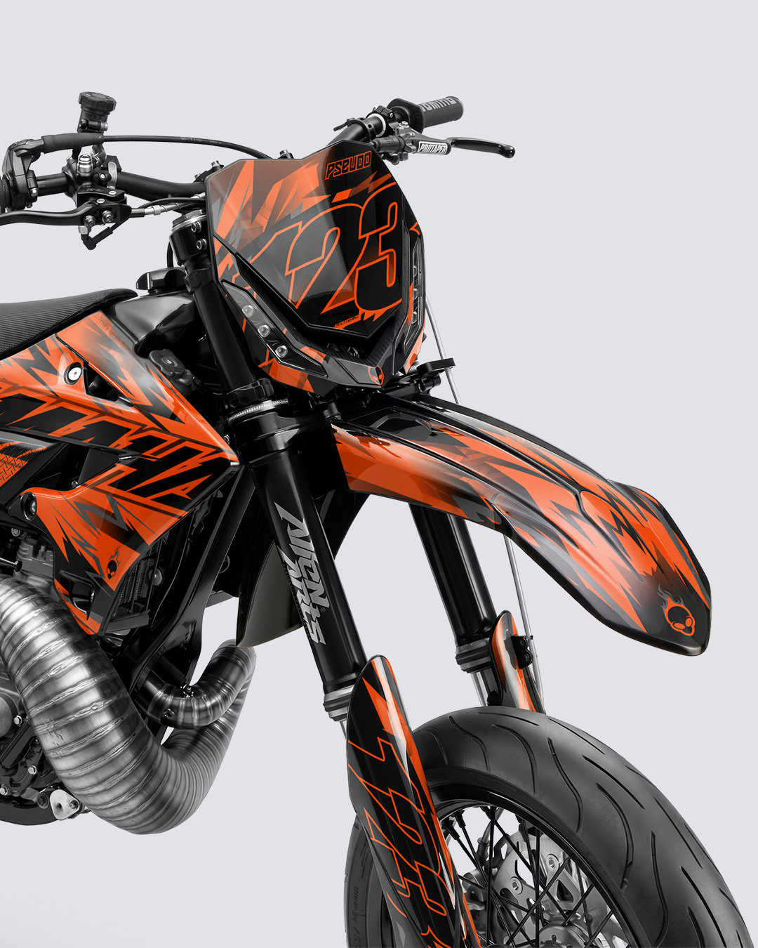 PULSAR - Kit Déco Supermotard Semi-Personnalisable - Orange