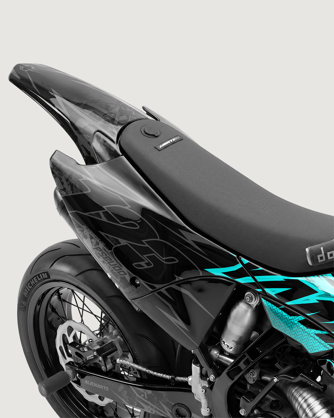 PULSAR - Kit Déco Supermotard Semi-Personnalisable - Turquoise