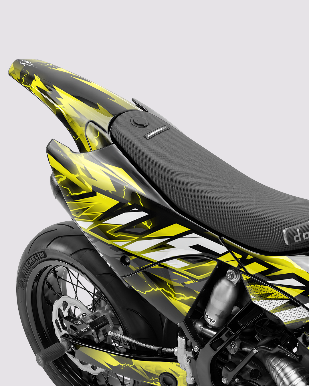KINETIC - Kit Déco Supermotard Semi-Personnalisable - Jaune