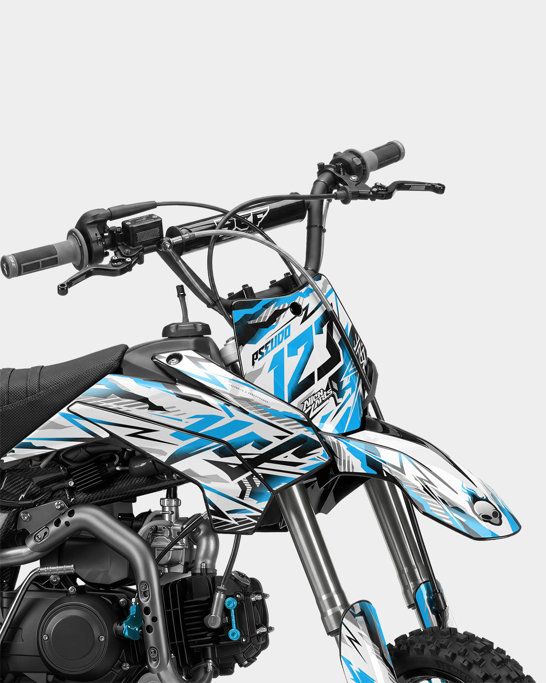 FERAL - Kit Déco Dirt Bike Semi-Personnalisable - Bleu