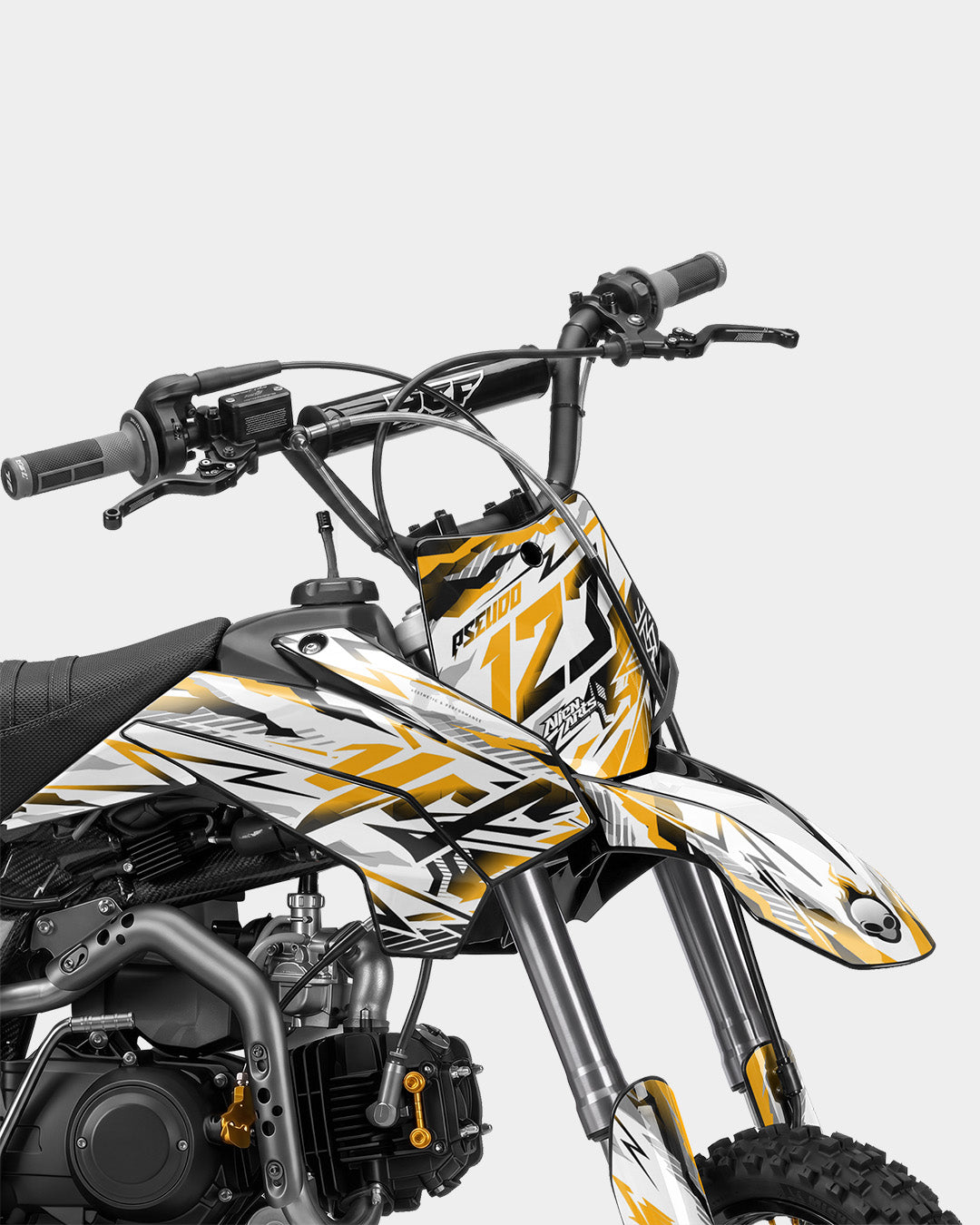 FERAL - Kit Déco Dirt Bike Semi-Personnalisable - Jaune foncé