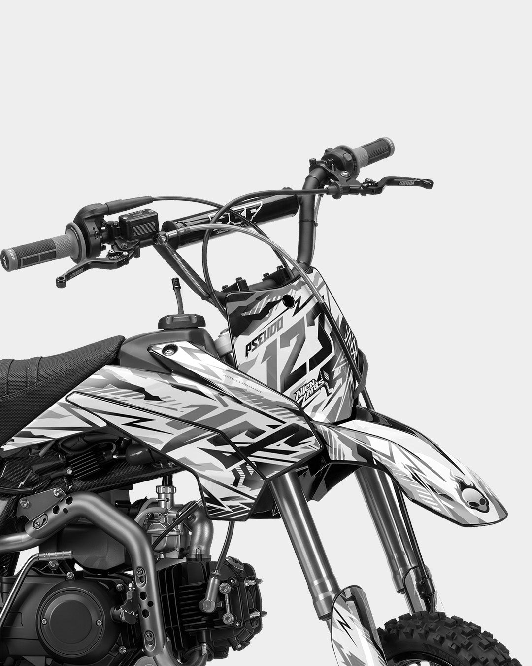FERAL - Kit Déco Dirt Bike Semi-Personnalisable - Gris