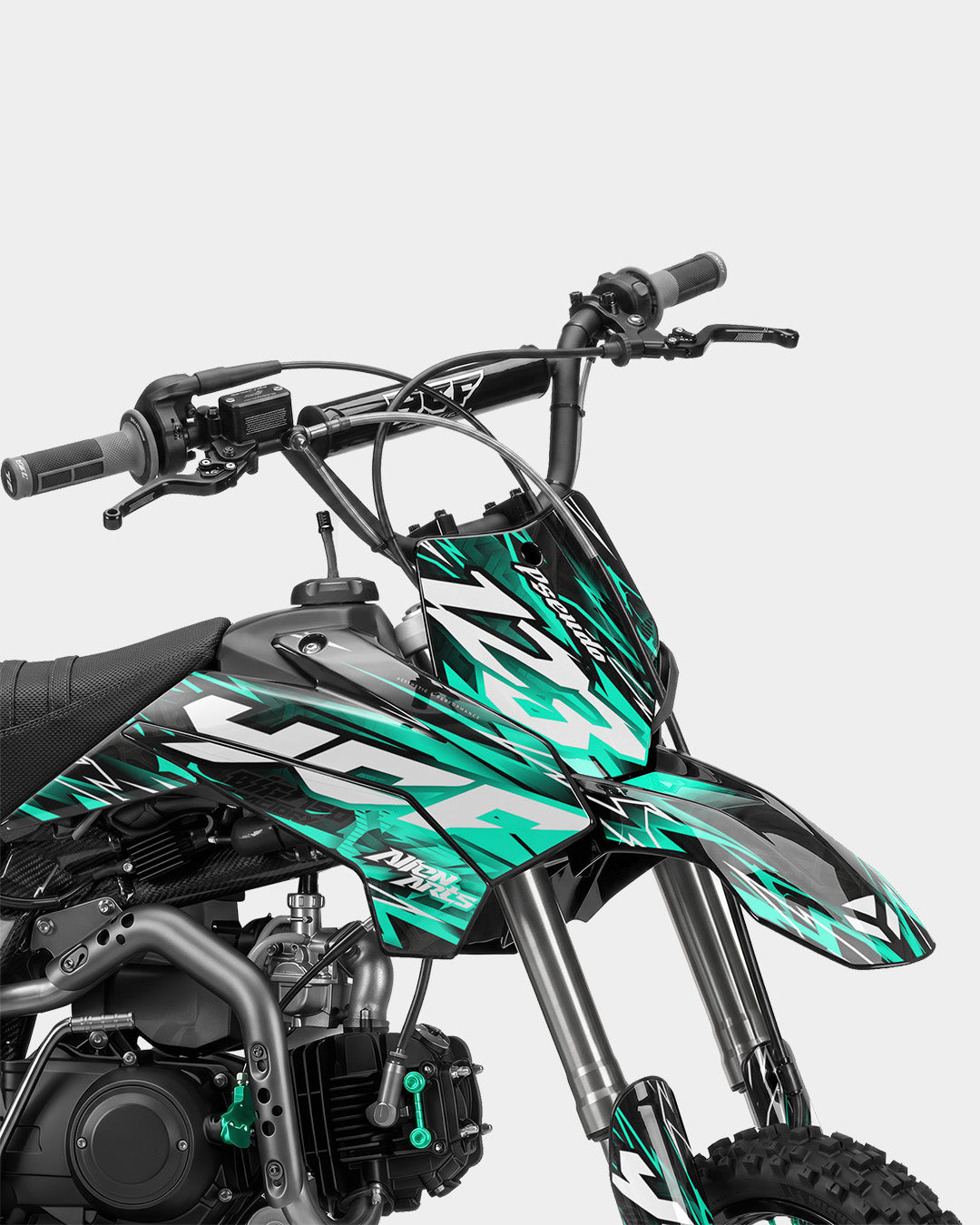 KULOT - Kit Déco Dirt Bike Semi-Personnalisable - Turquoise