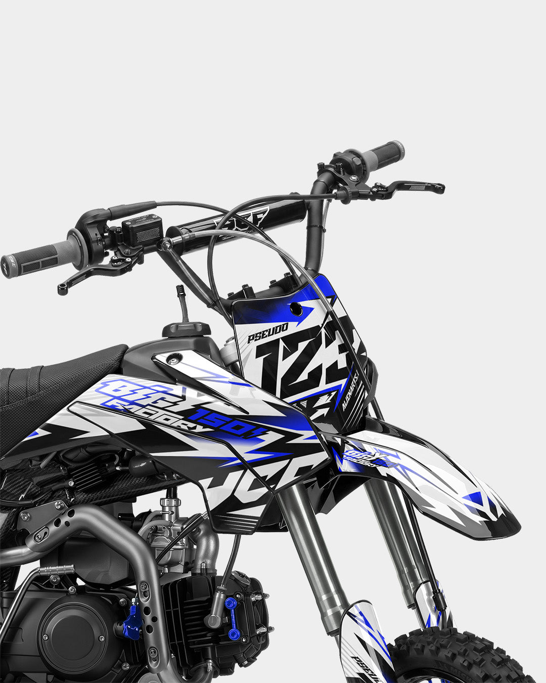 RAMPAGE - Kit Déco Dirt Bike Semi-Personnalisable - Bleu foncé