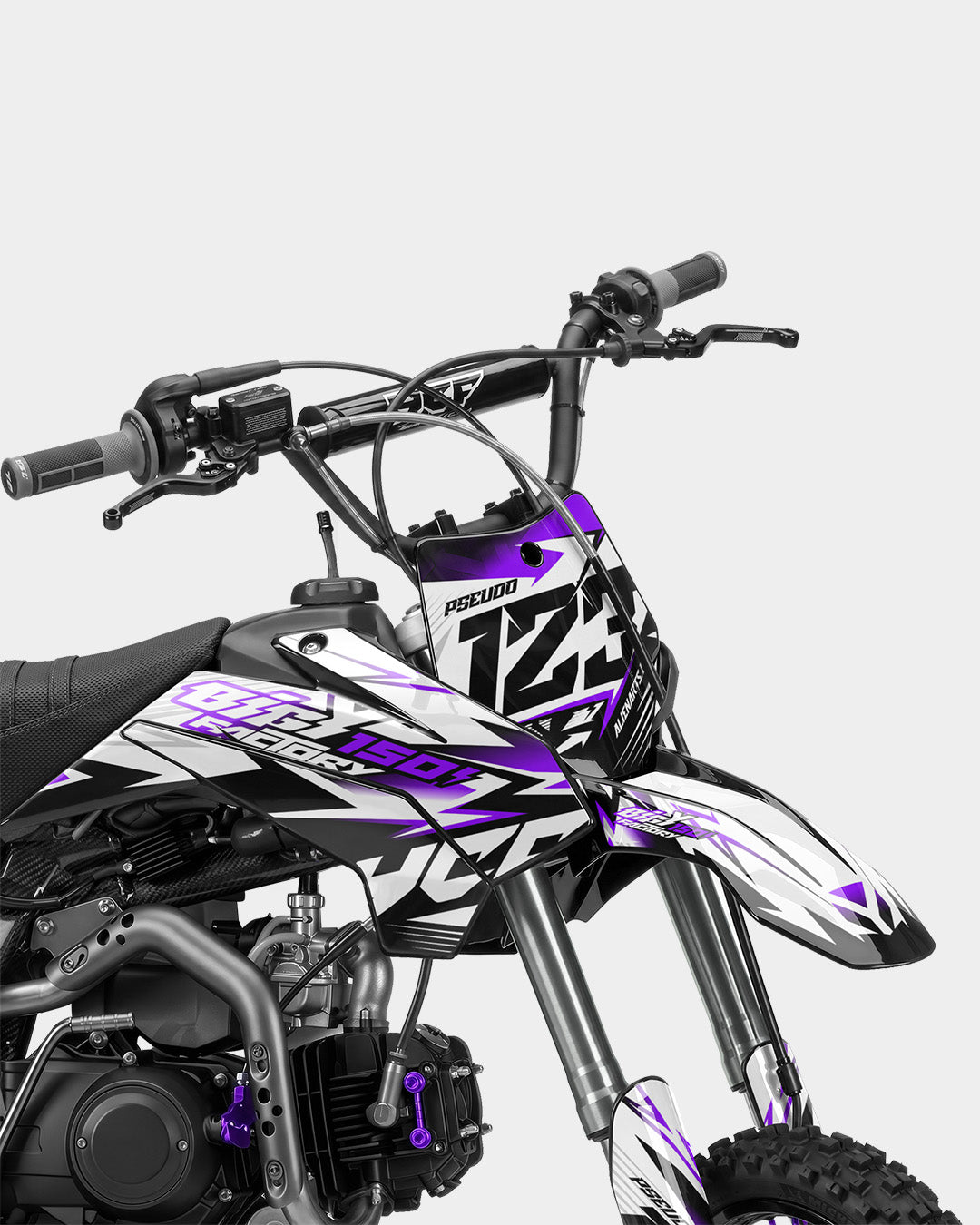 RAMPAGE - Kit Déco Dirt Bike Semi-Personnalisable - Violet
