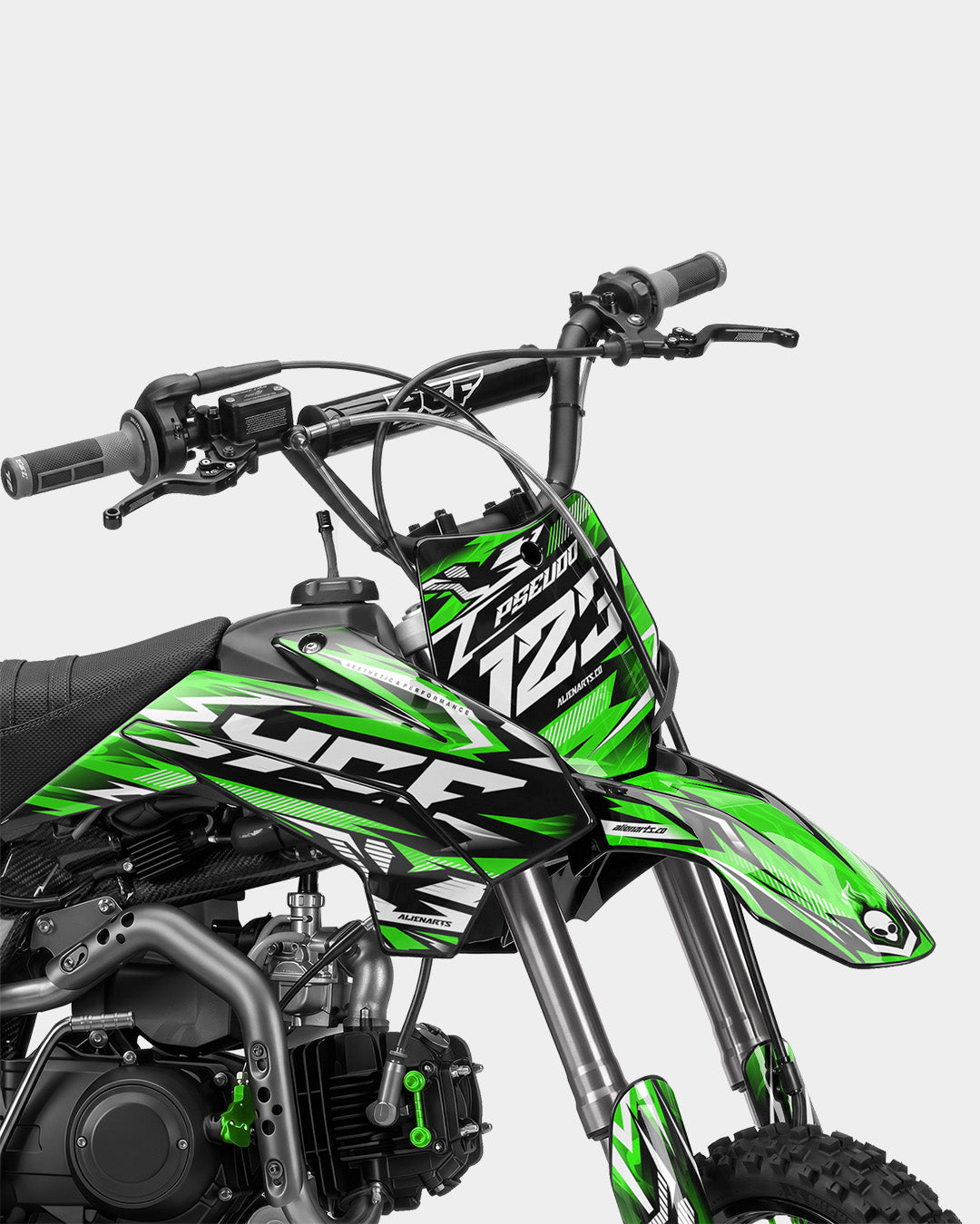 REAPER - Kit decorativo semi-personalizzabile per moto da cross - Verde