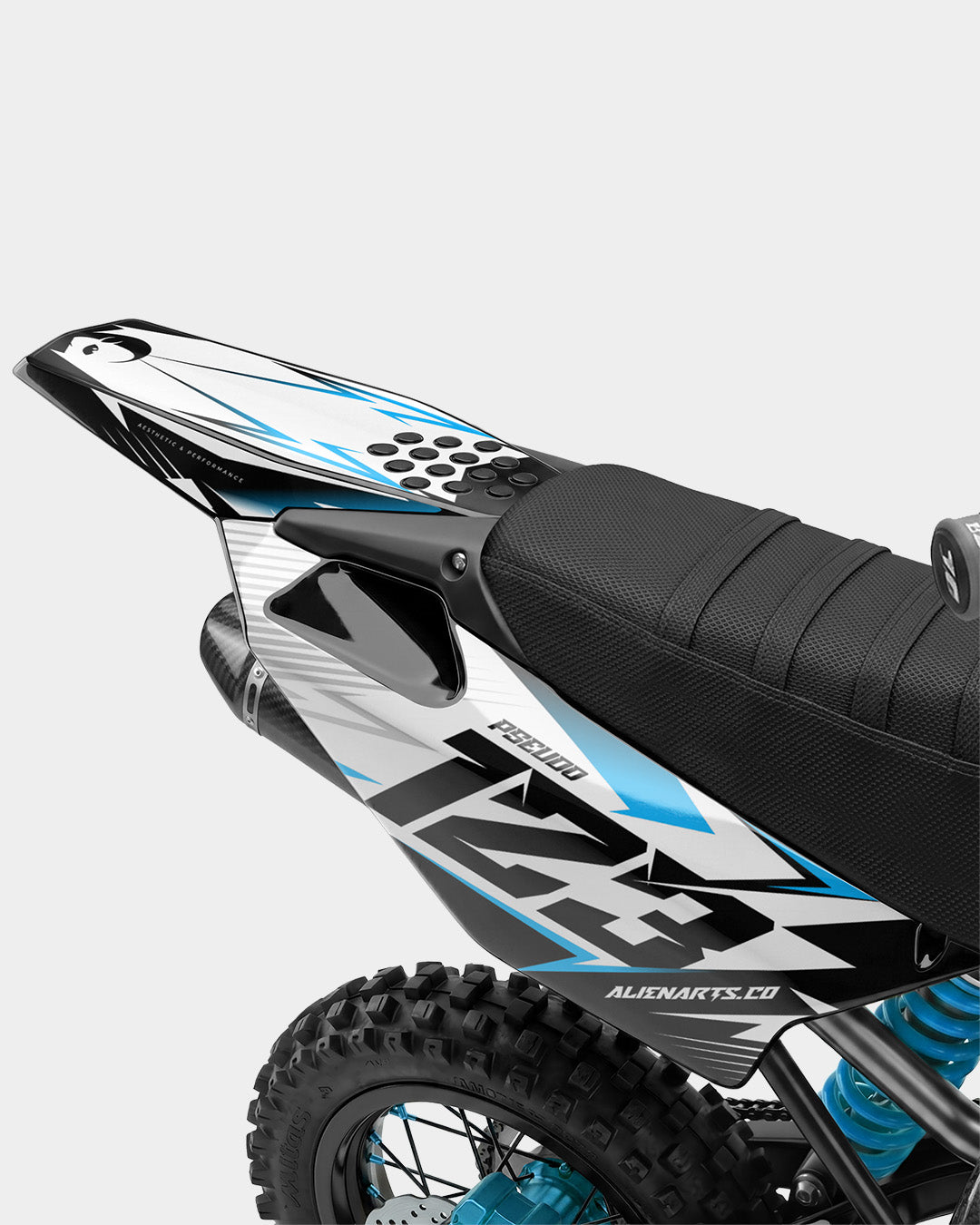RAMPAGE - Kit Déco Dirt Bike Semi-Personnalisable - Bleu