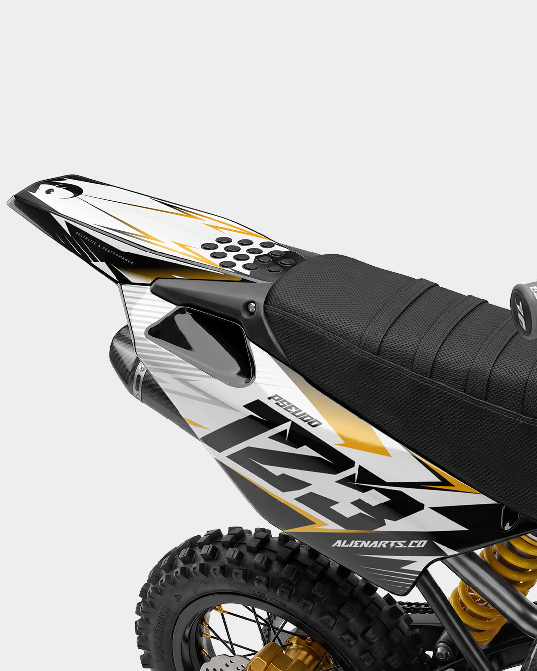 RAMPAGE - Kit Déco Dirt Bike Semi-Personnalisable - Jaune foncé