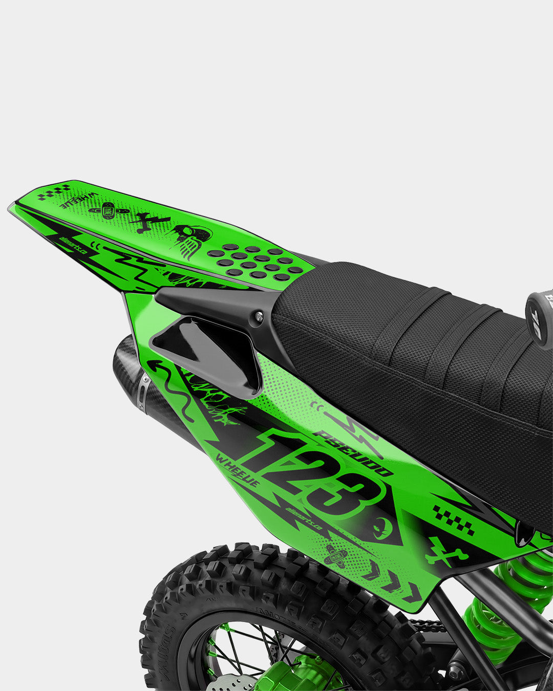 SKIDZO - Kit Déco Dirt Bike Semi-Personnalisable - Vert