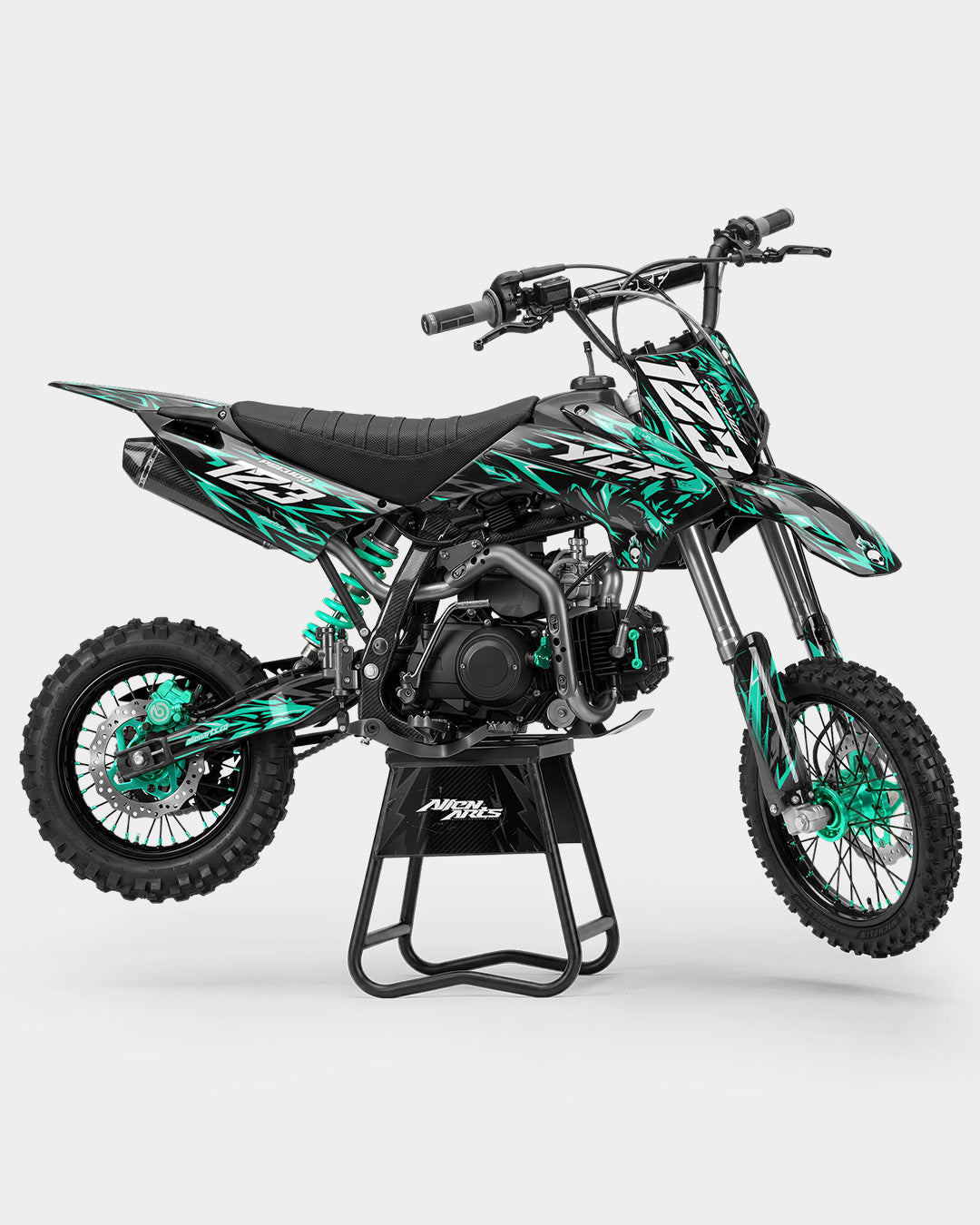 RAION - Kit decorativo semi-personalizzabile per moto da cross - Turchese