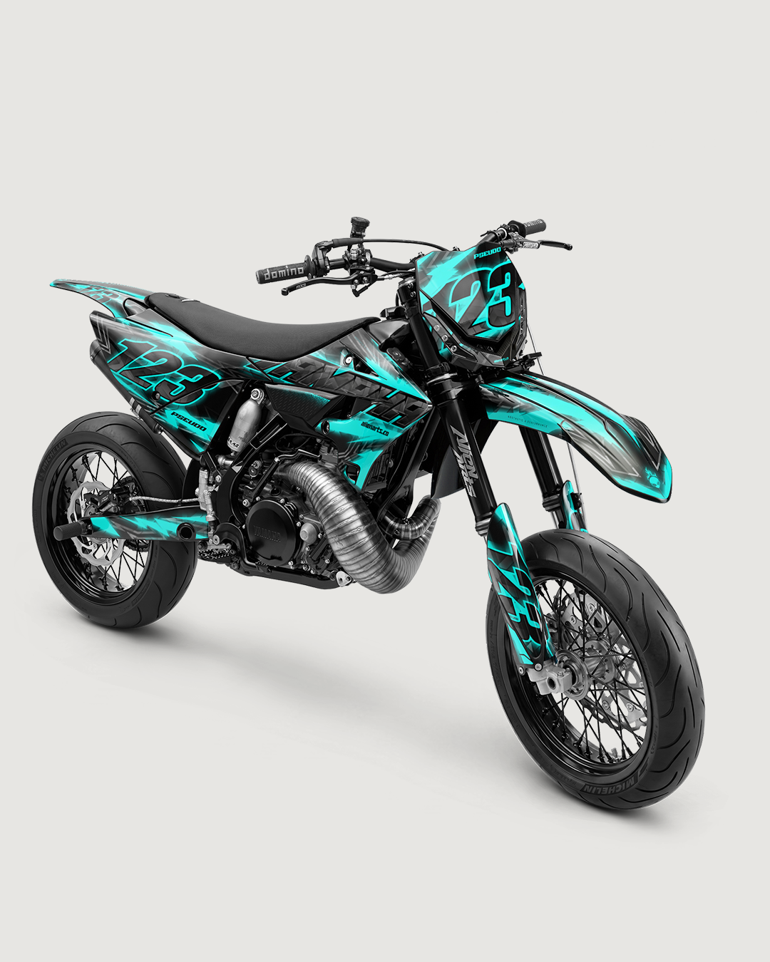 Kit déco motocross AlienArts NEONX turquoise