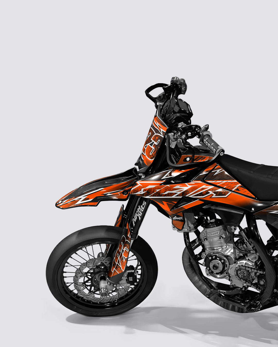 RAMPAGE - Kit deco BETA 50cc - Orange — vue de face
