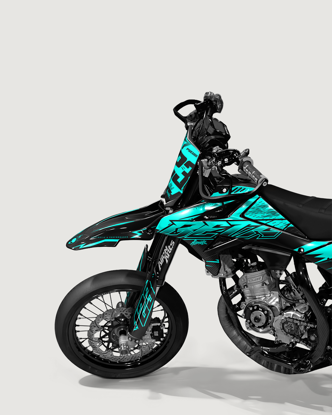 REAPER - Kit deco BETA 50cc - Turquoise — vue de face