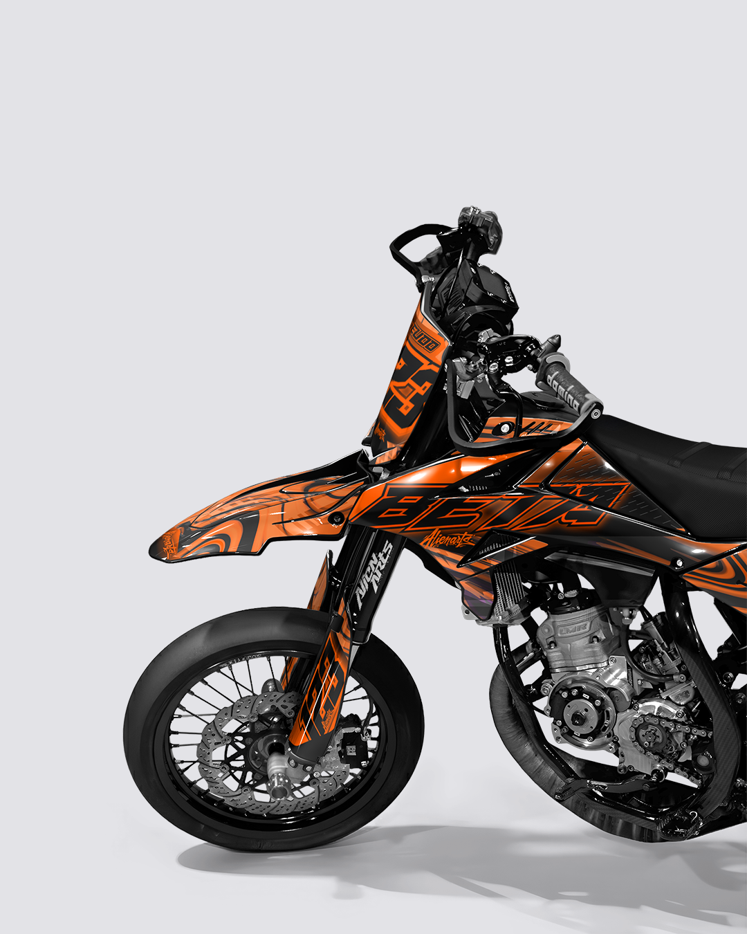 VORTEX - Kit deco BETA 50cc - Orange — vue de face