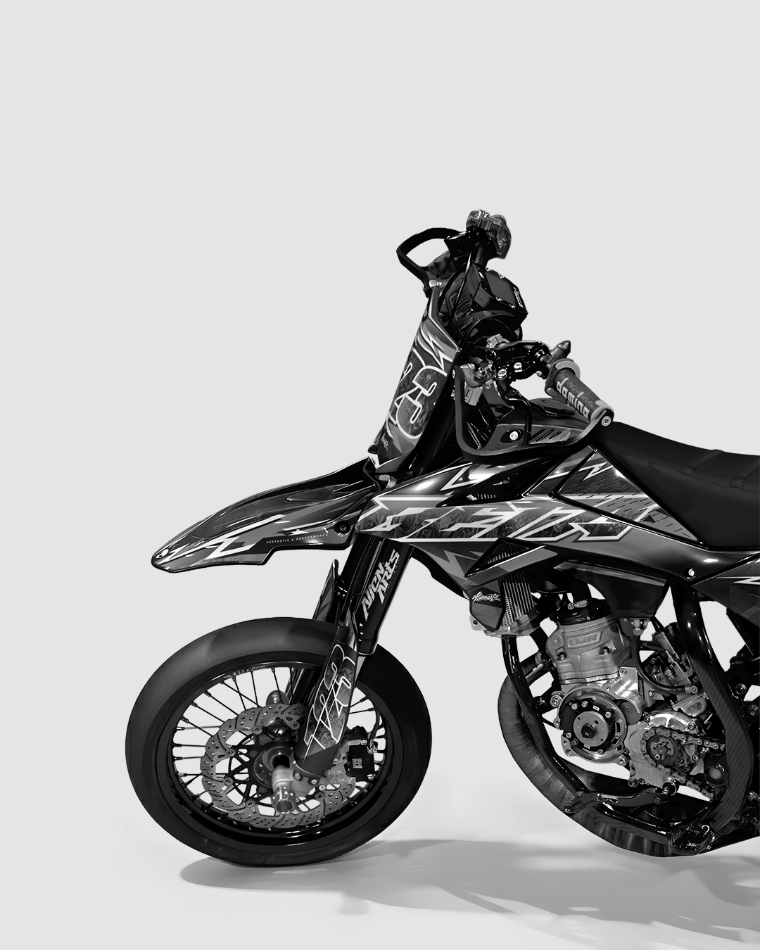 RAMPAGE - Kit deco BETA 50cc - Blanc — vue de face