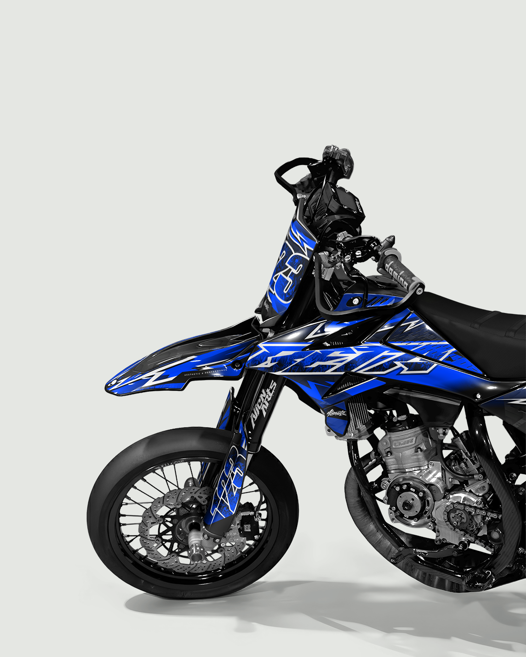 RAMPAGE - Kit deco BETA 50cc - Bleu — vue de face