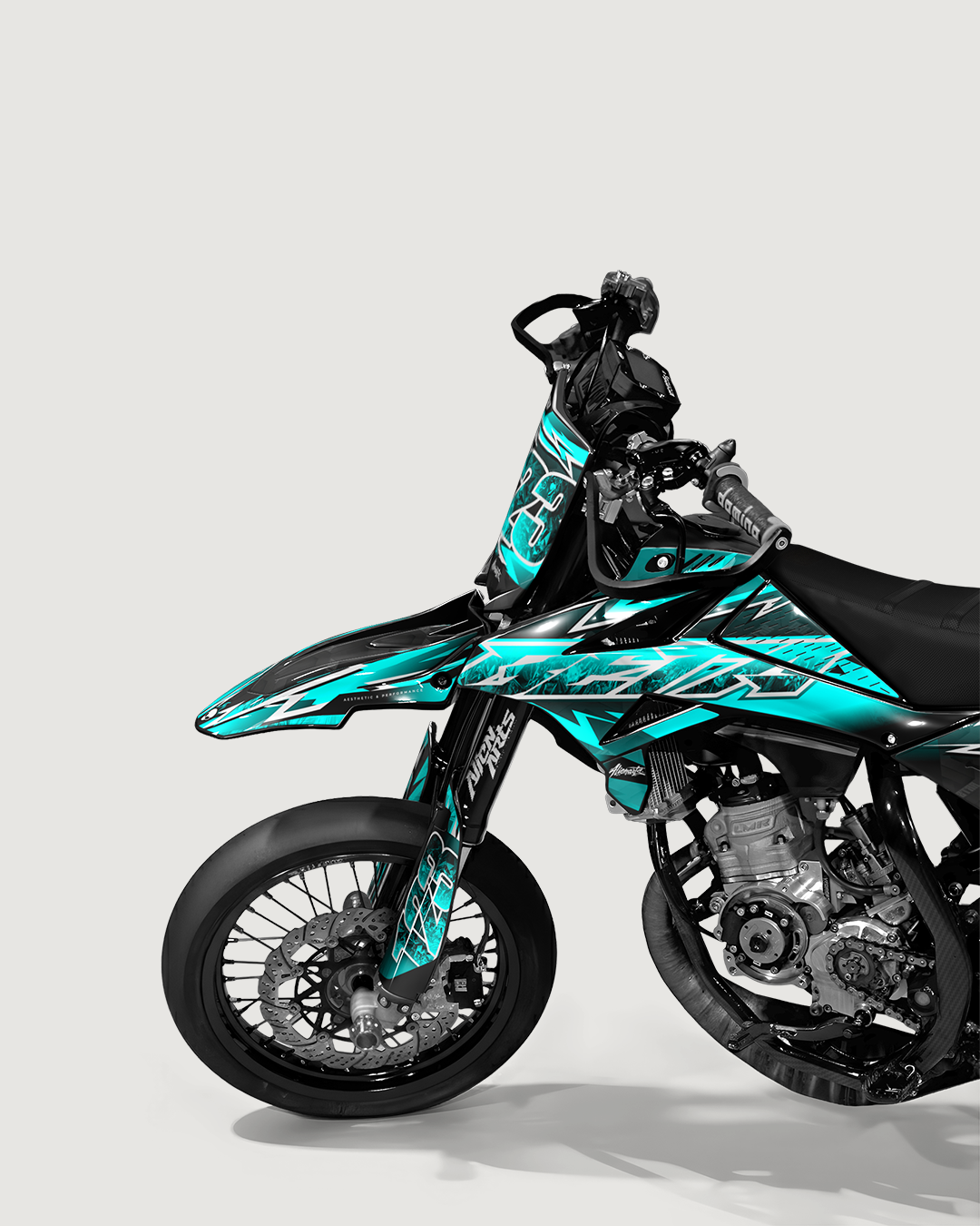 RAMPAGE - Kit deco BETA 50cc - Turquoise — vue de face