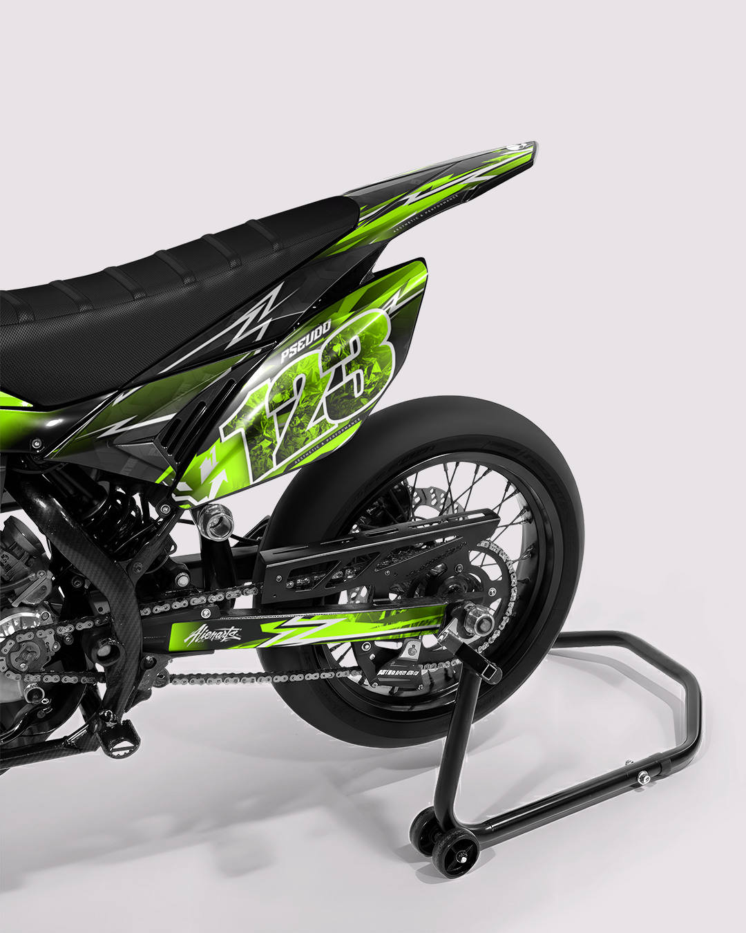 RAMPAGE - Kit deco BETA 50cc - Vert — vue de dos