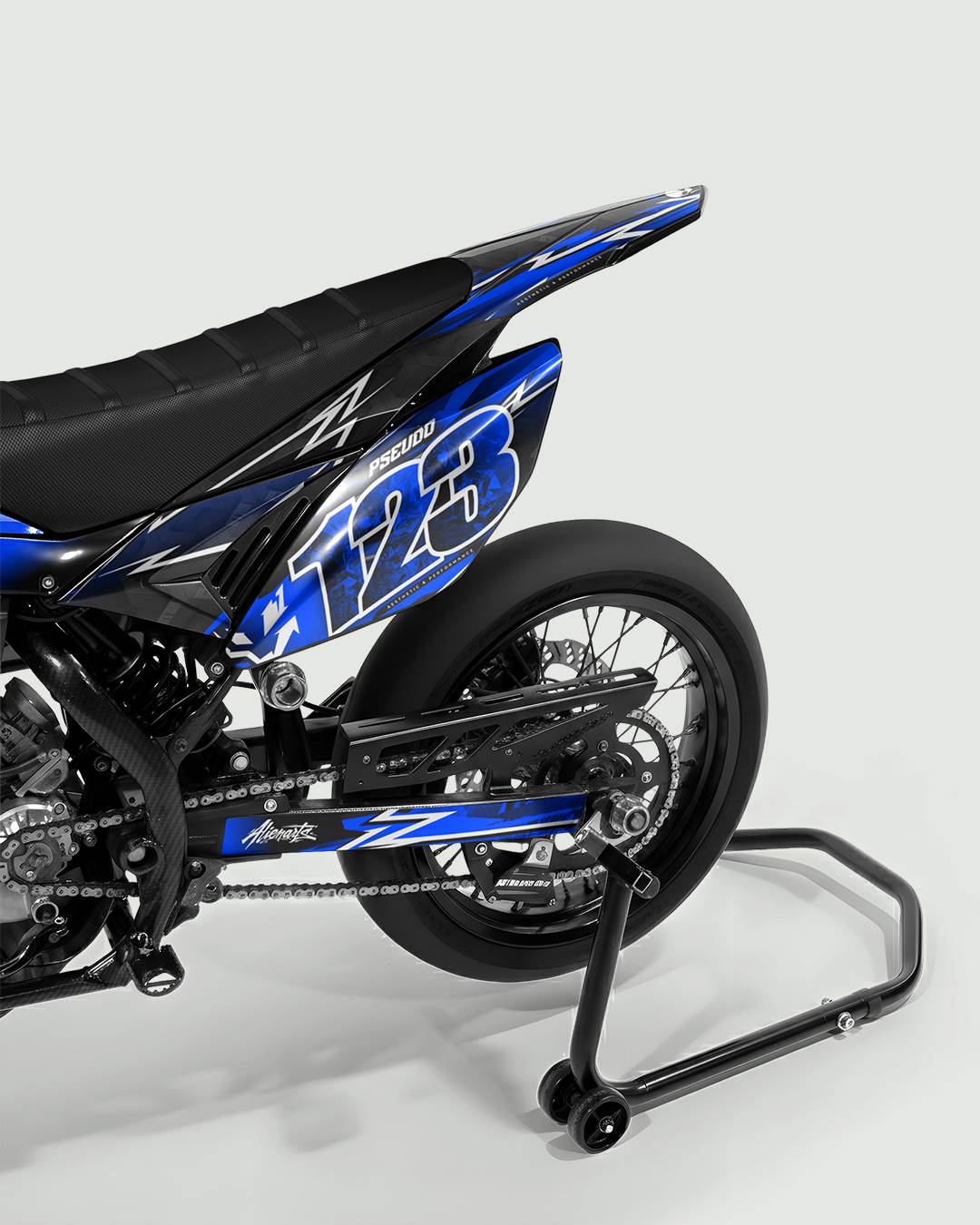 RAMPAGE - Kit deco BETA 50cc - Bleu — vue de dos