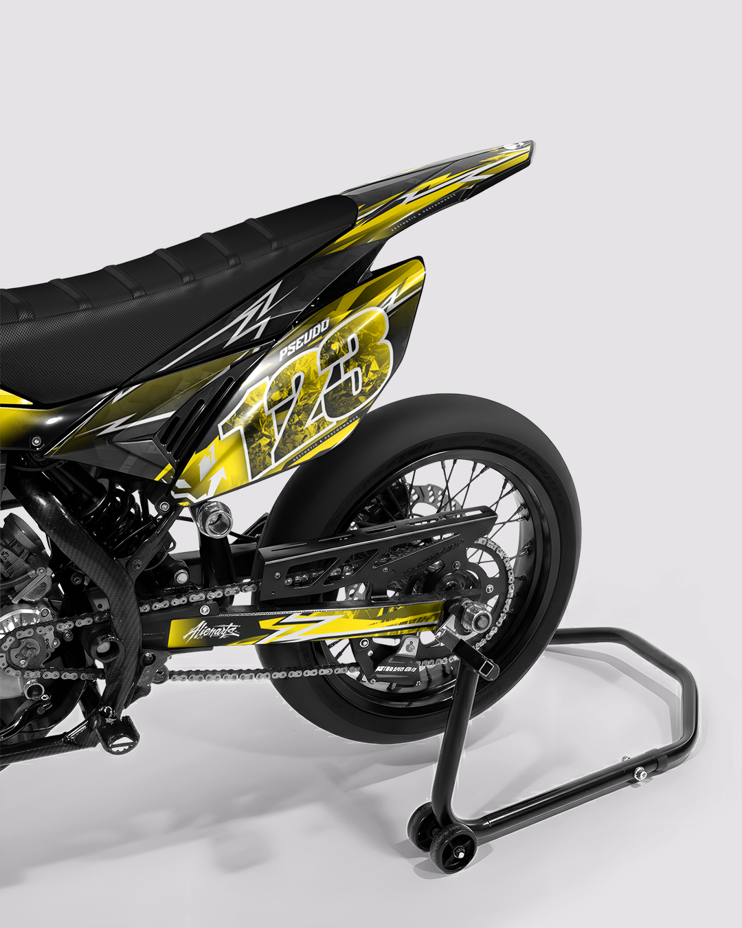 RAMPAGE - Kit deco BETA 50cc - Jaune — vue de dos