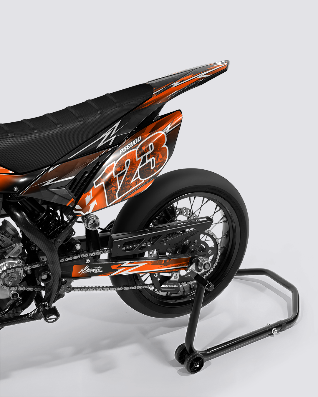 RAMPAGE - Kit deco BETA 50cc - Orange — vue de dos