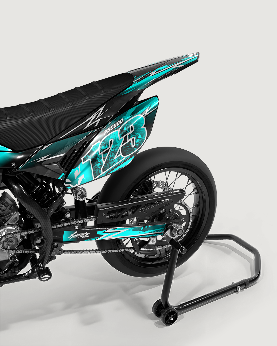 RAMPAGE - Kit deco BETA 50cc - Turquoise — vue de dos