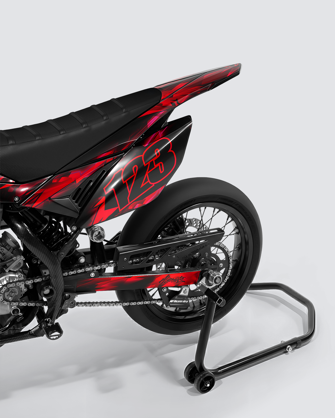 RUSH - Kit deco BETA 50cc - Rouge — vue de dos