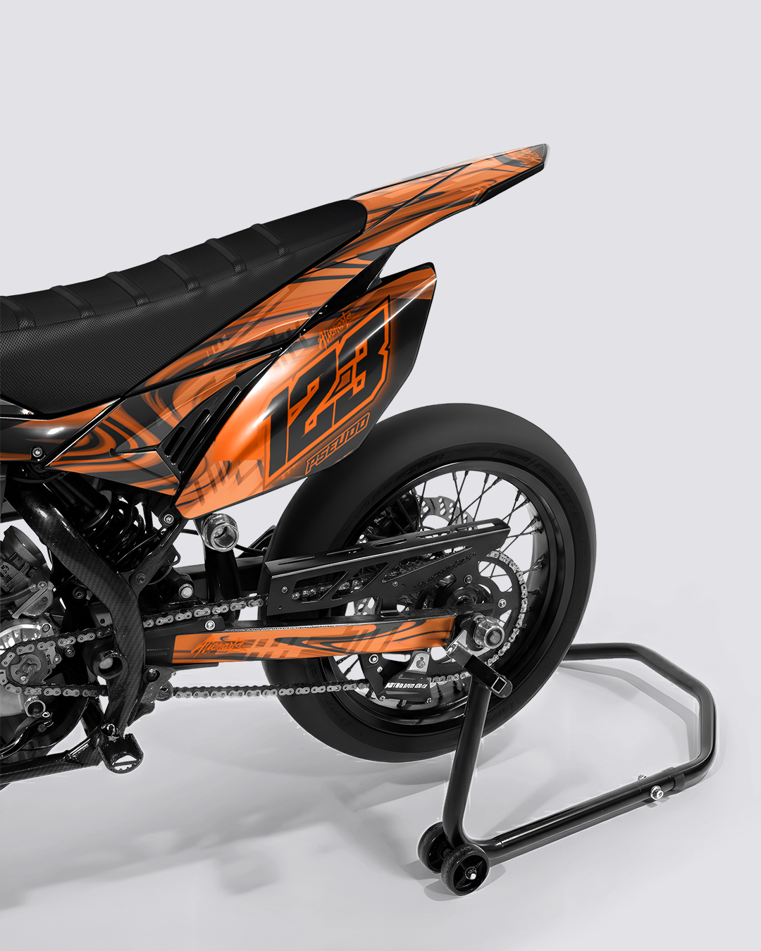 VORTEX - Kit deco BETA 50cc - Orange — vue de dos