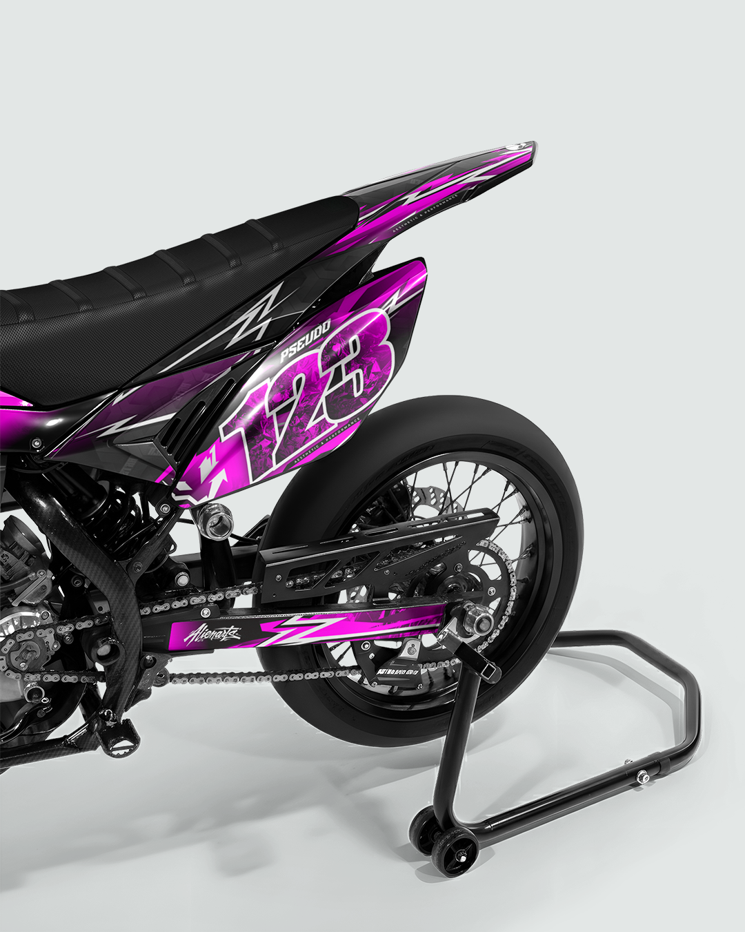 RAMPAGE - Kit deco BETA 50cc - Rose — vue de dos