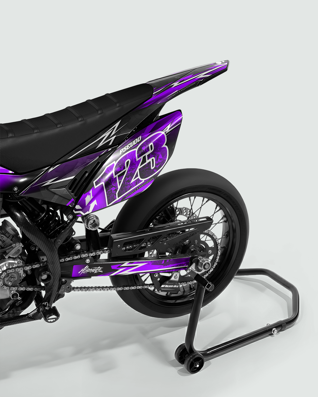 RAMPAGE - Kit deco BETA 50cc - Violet — vue de dos