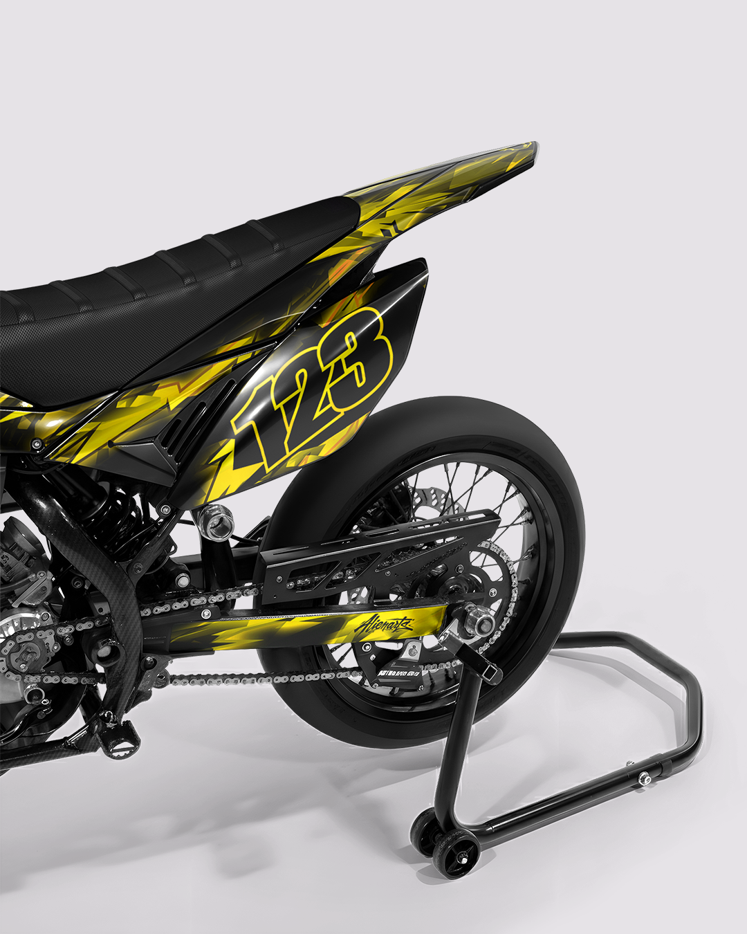 RUSH - Kit deco BETA 50cc - Jaune — vue de dos