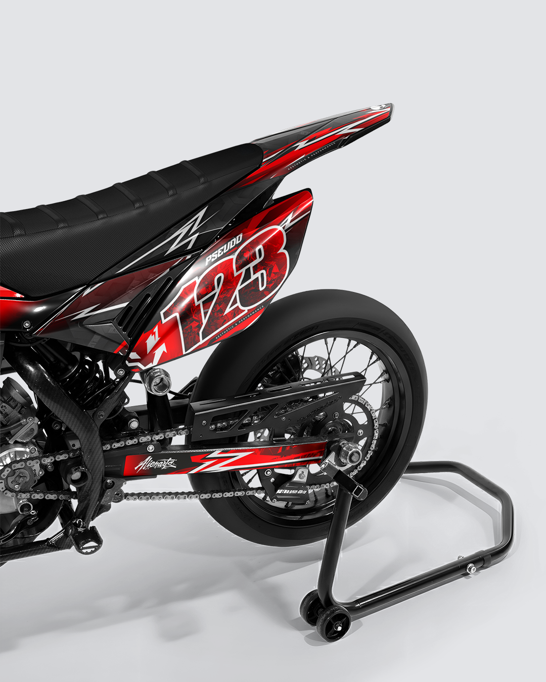 RAMPAGE - Kit deco BETA 50cc - Rouge — vue de dos