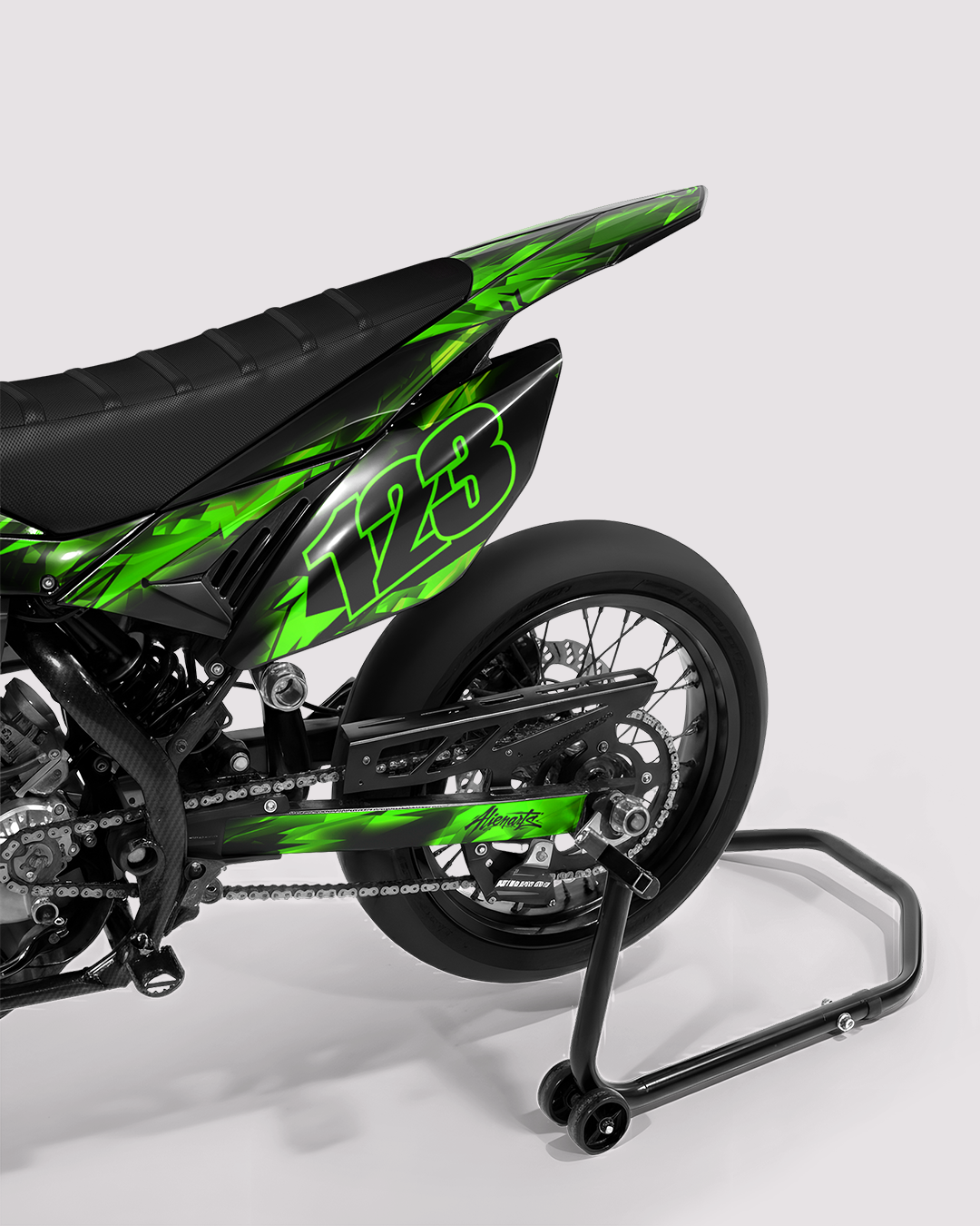 RUSH - Kit deco BETA 50cc - Vert — vue de dos
