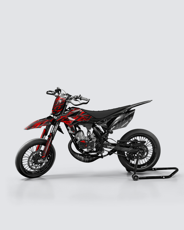 NEMESIS - Kit deco BETA 50cc - Rouge — vue de côté