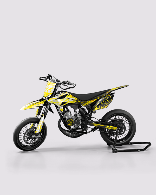 RUSH - Kit deco BETA 50cc - Jaune — vue de côté