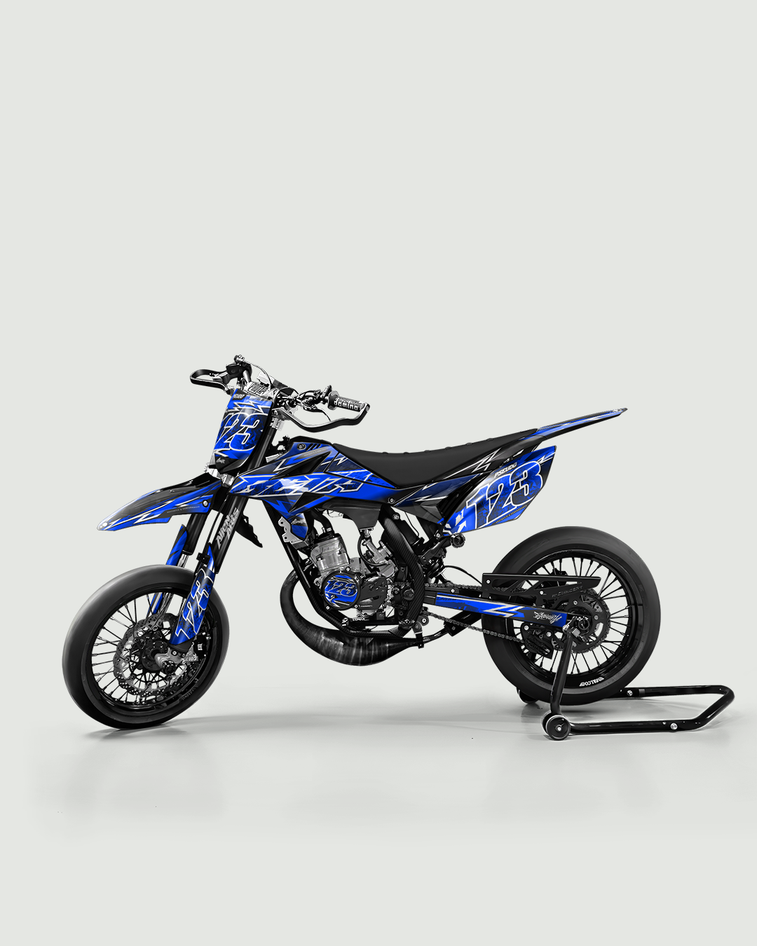 RAMPAGE - Kit deco BETA 50cc - Bleu — vue de côté