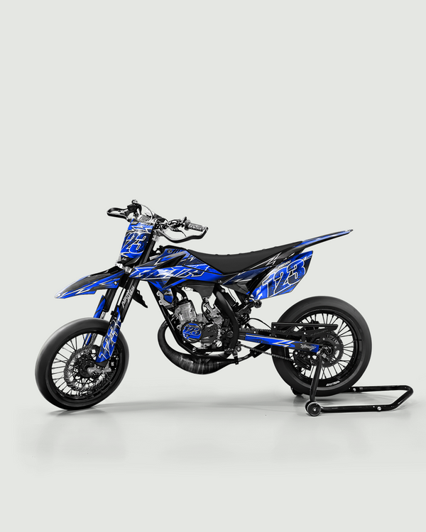 RAMPAGE - Kit deco BETA 50cc - Bleu — vue de côté
